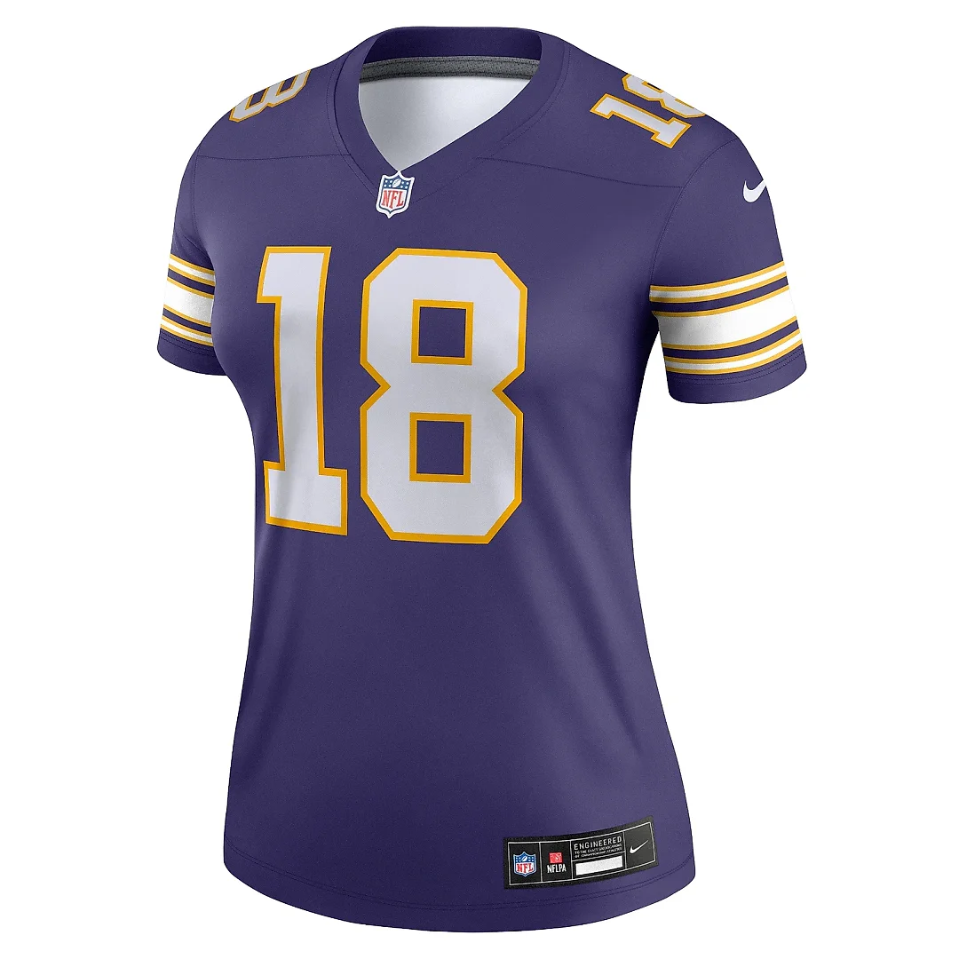 Zennovawear Women's Minnesota Vikings Justin Jefferson Purple Alternate Legend Player Performance Top