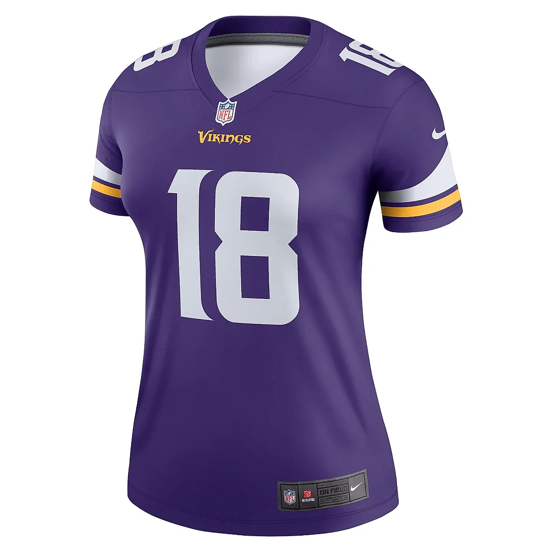 Zennovawear Women's Minnesota Vikings Justin Jefferson Purple Legend Player Performance Top