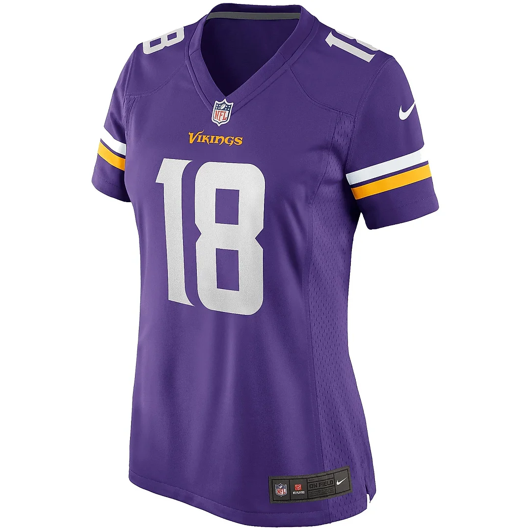 Zennovawear Women's Minnesota Vikings Justin Jefferson Purple Player Game Jersey