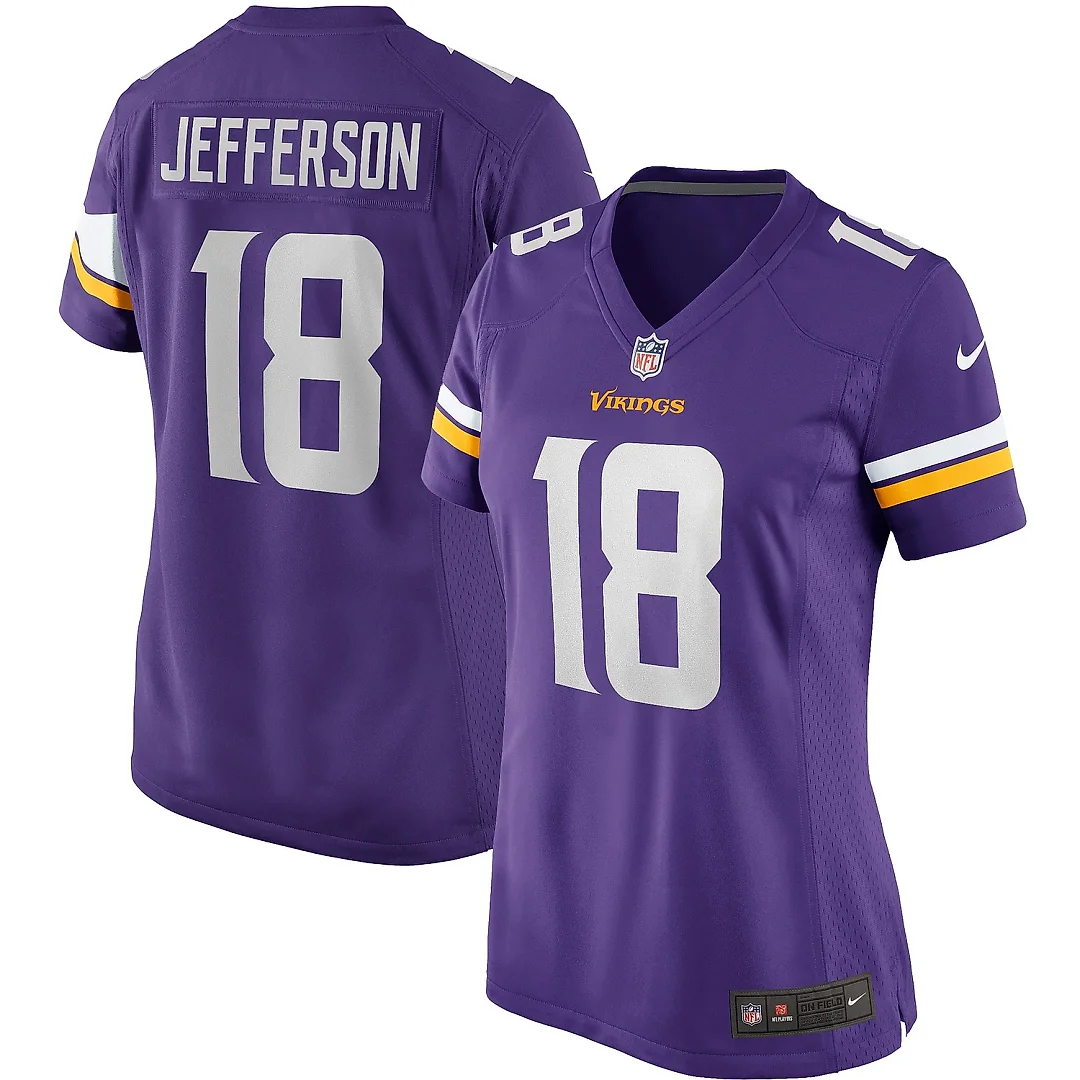 Zennovawear Women's Minnesota Vikings Justin Jefferson Purple Player Game Jersey