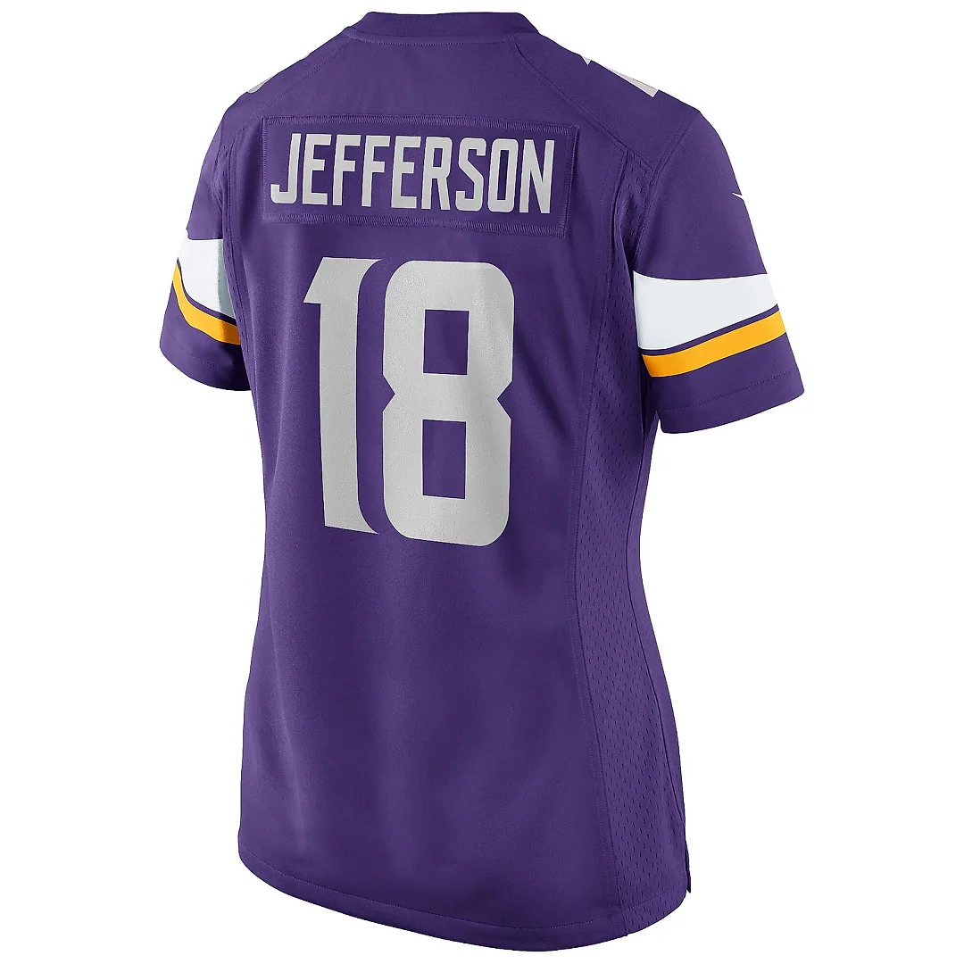 Zennovawear Women's Minnesota Vikings Justin Jefferson Purple Player Game Jersey