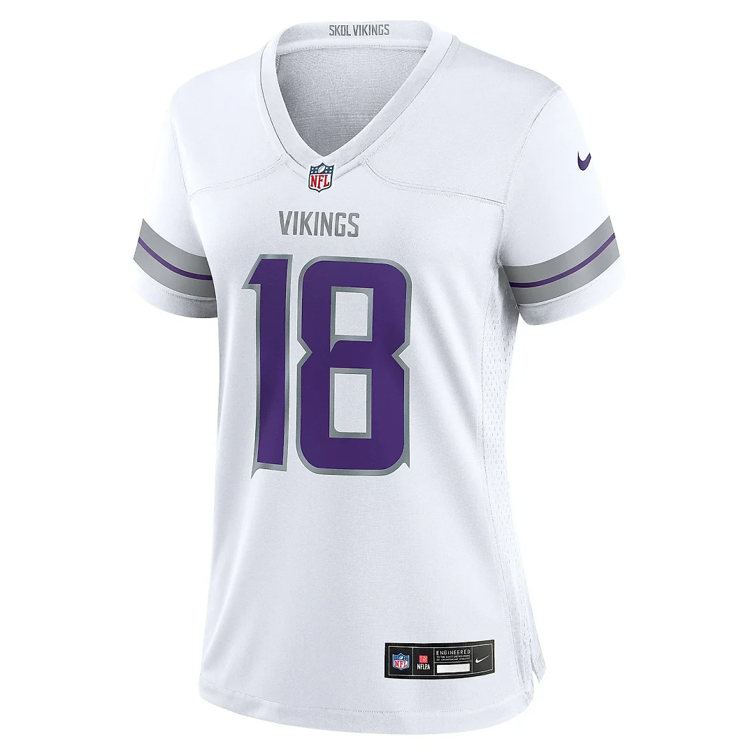 Zennovawear Women's Minnesota Vikings Justin Jefferson White Alternate Game Player Jersey