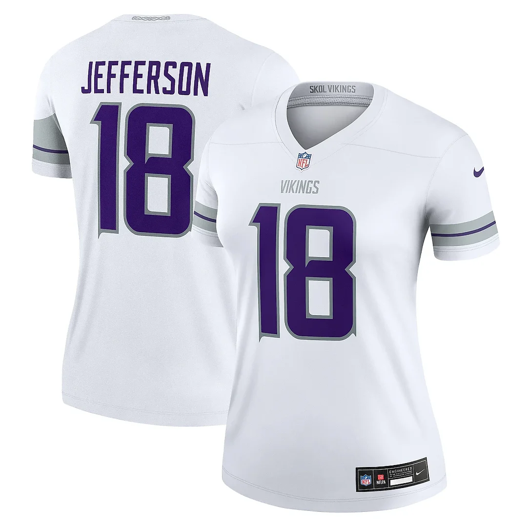 Zennovawear Women's Minnesota Vikings Justin Jefferson White Alternate Legend Player Performance Top