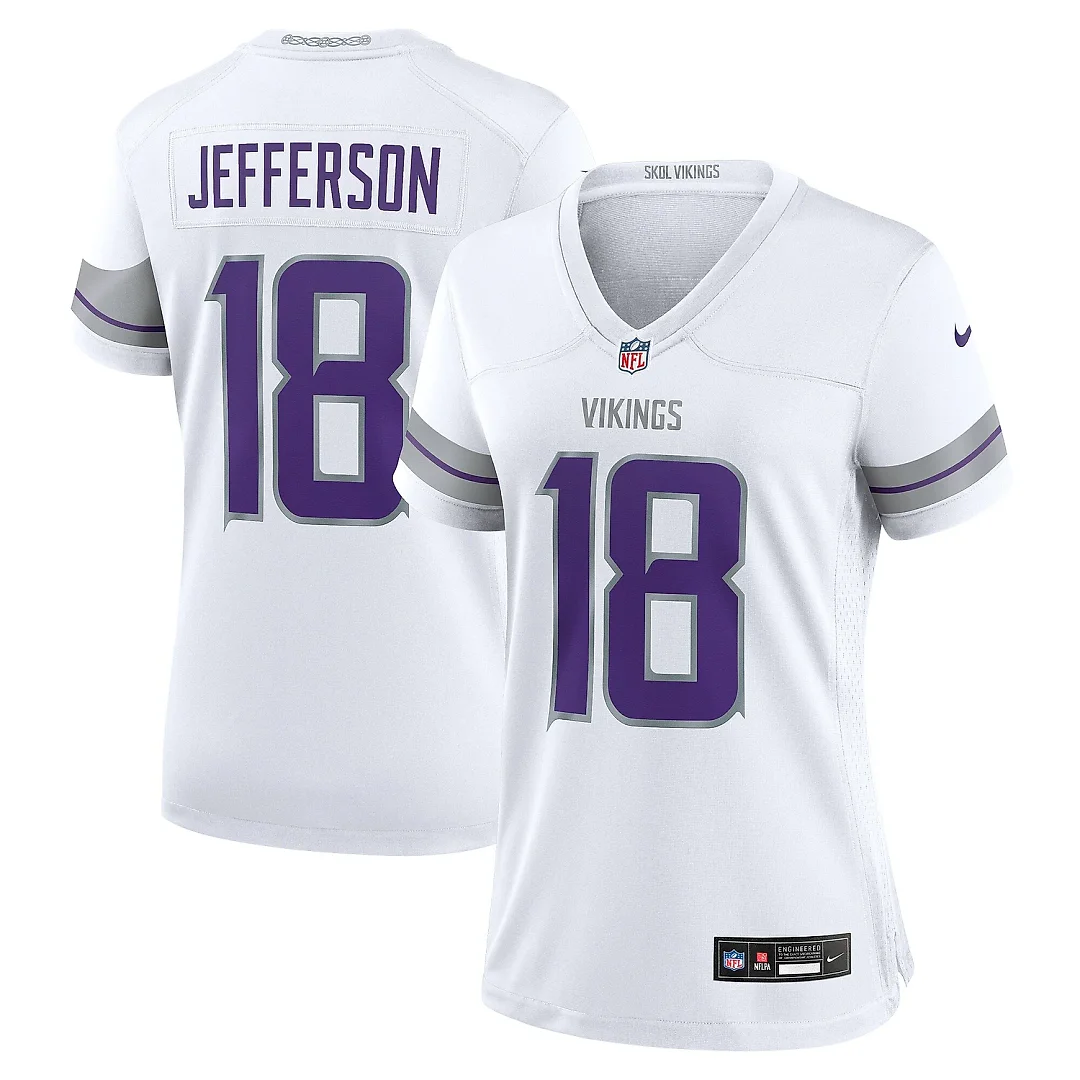Zennovawear Women's Minnesota Vikings Justin Jefferson White Alternate Game Player Jersey