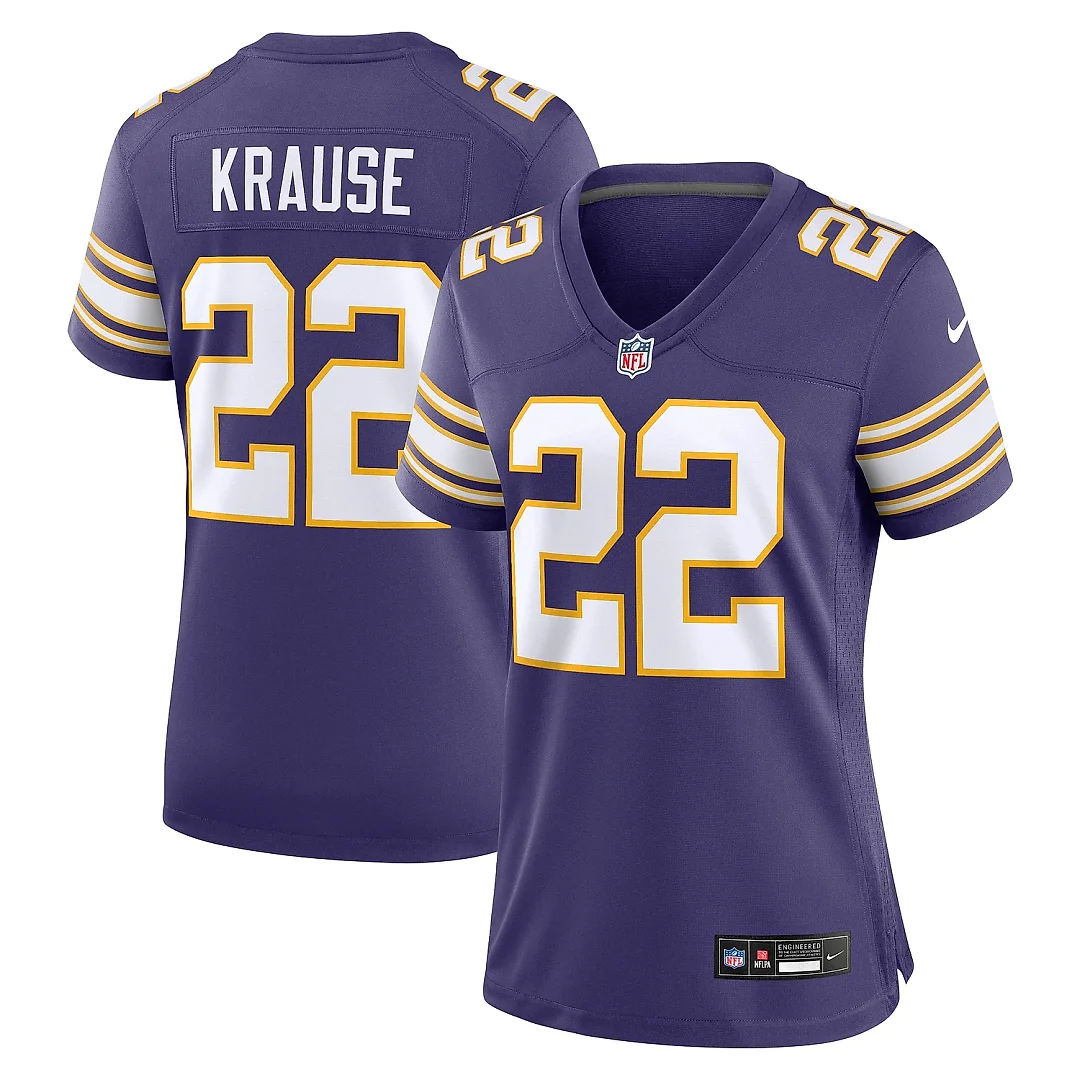 Zennovawear Women's Minnesota Vikings Paul Krause Purple Classic Retired Player Jersey