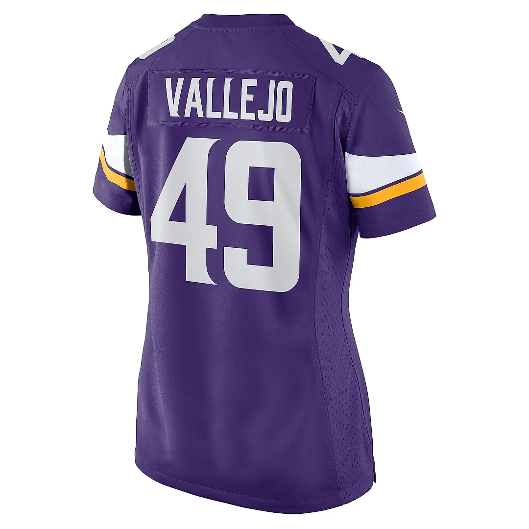 Zennovawear Women's Minnesota Vikings Tanner Vallejo Purple Team Game Jersey
