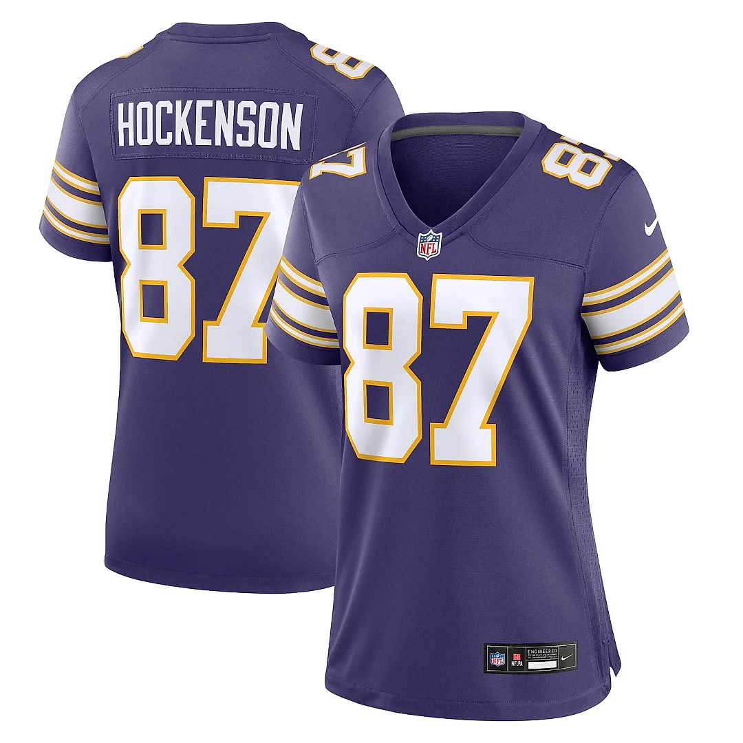Zennovawear Women's Minnesota Vikings T.J. Hockenson Purple Player Jersey