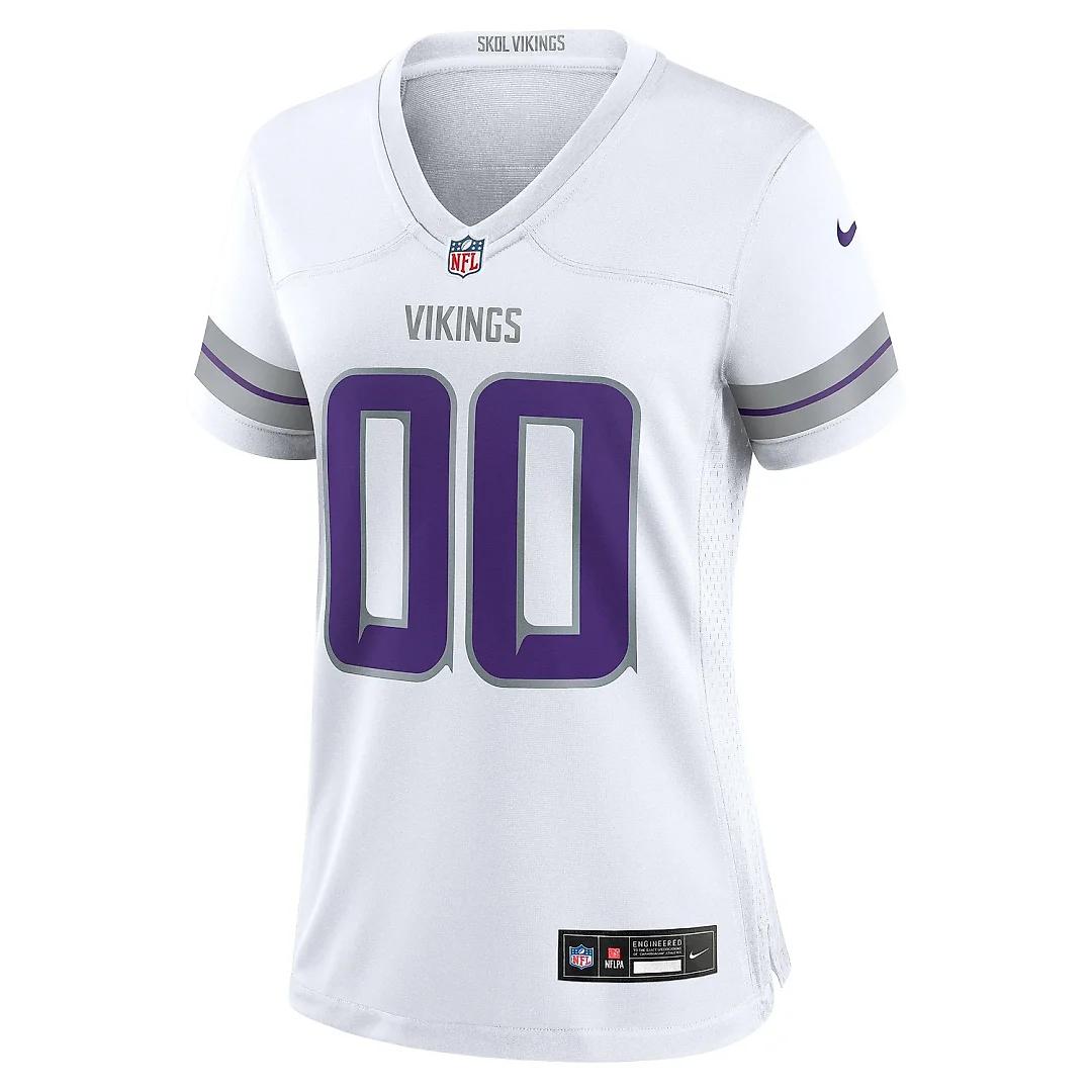 Zennovawear Women's Minnesota Vikings White Alternate Custom Game Jersey