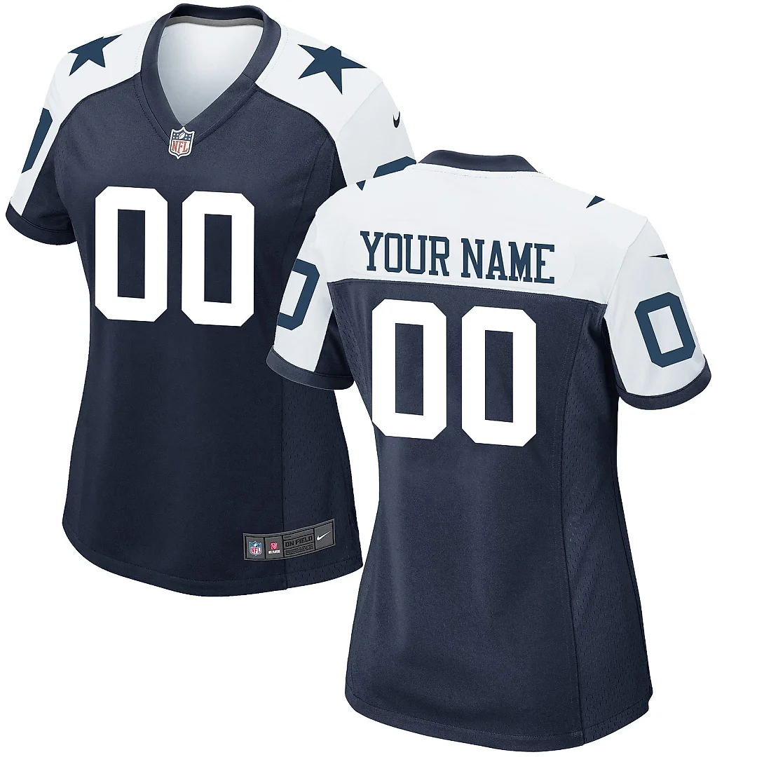 Zennovawear Women's Navy Dallas Cowboys Alternate Custom Game Jersey