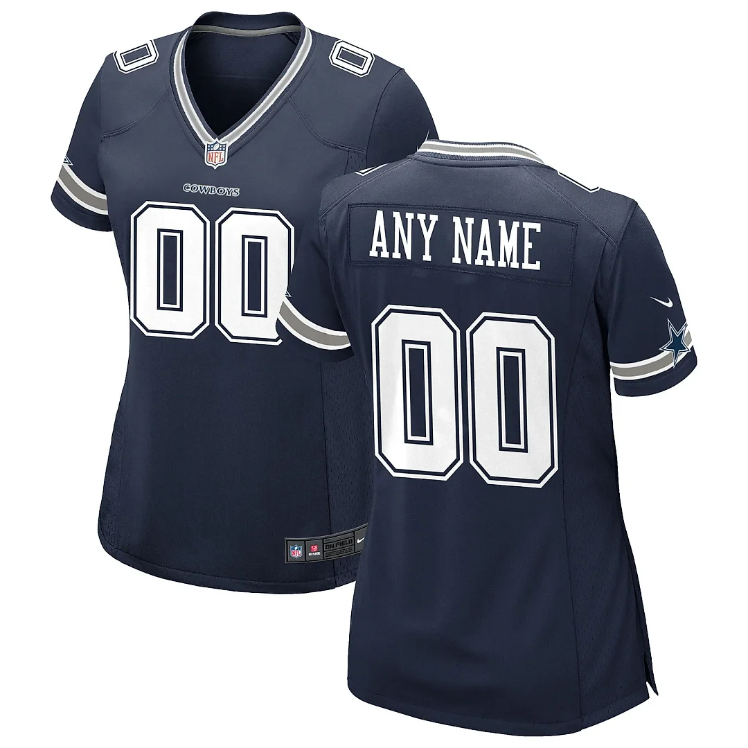 Zennovawear Women's Navy Dallas Cowboys Custom Game Jersey