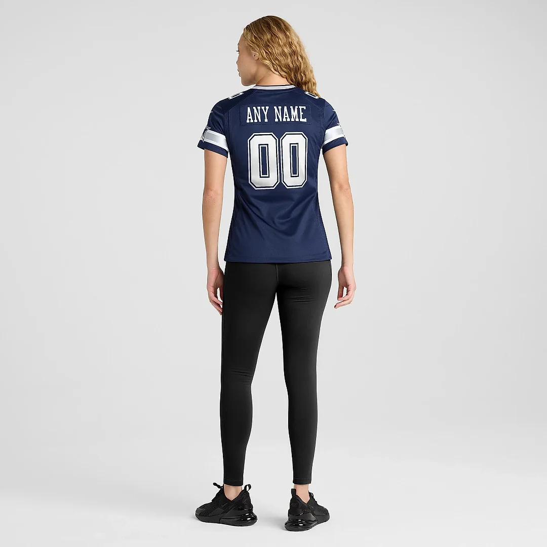 Zennovawear Women's Navy Dallas Cowboys Custom Game Jersey