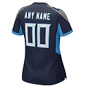 Zennovawear Women's Navy Tennessee Titans Custom Game Jersey