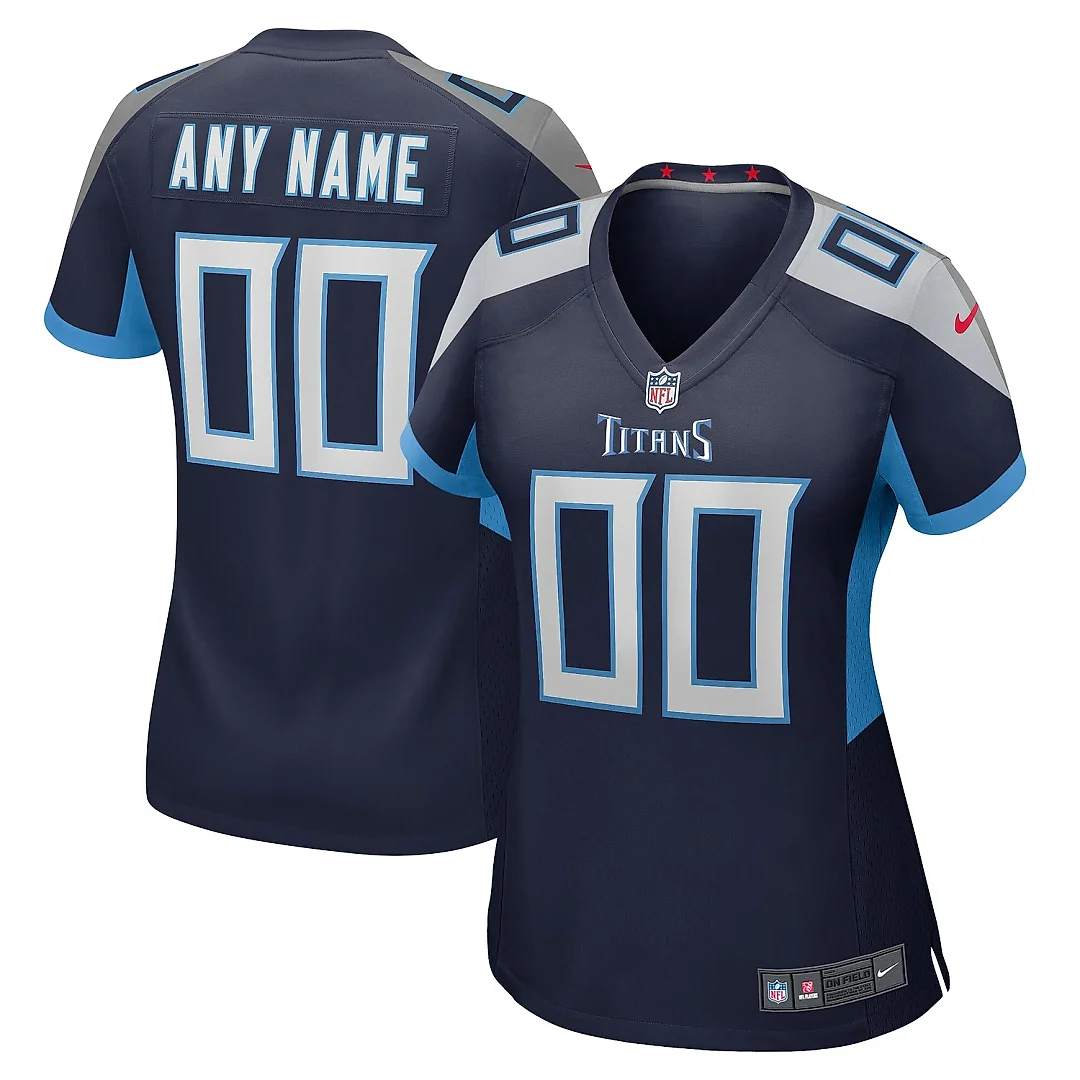 Zennovawear Women's Navy Tennessee Titans Custom Game Jersey