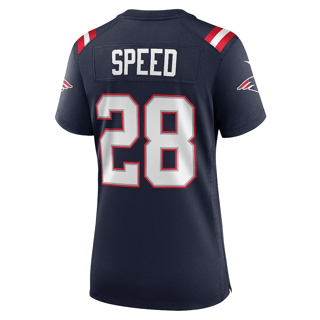 Zennovawear Women's New England Patriots Ameer Speed Navy Team Game Jersey