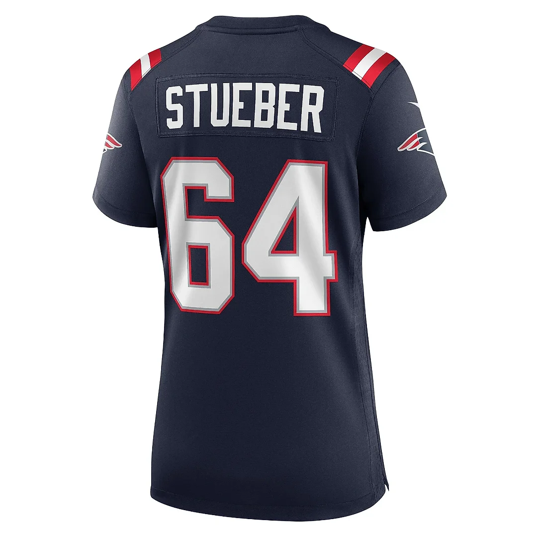 Zennovawear Women's New England Patriots Andrew Stueber Navy Game Player Jersey