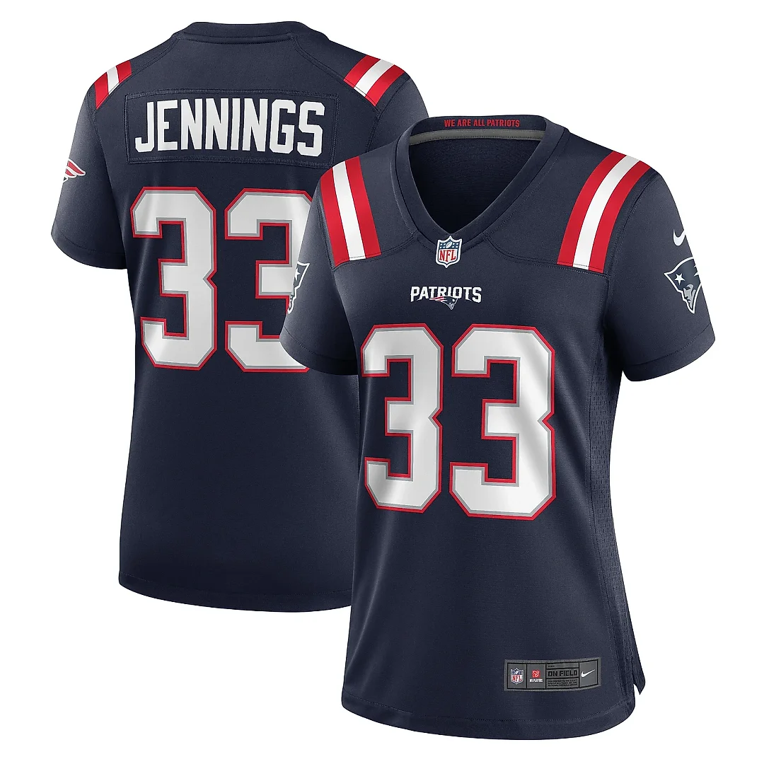 Zennovawear Women's New England Patriots Anfernee Jennings Navy Team Game Jersey