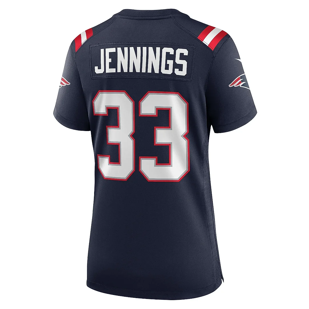 Zennovawear Women's New England Patriots Anfernee Jennings Navy Team Game Jersey