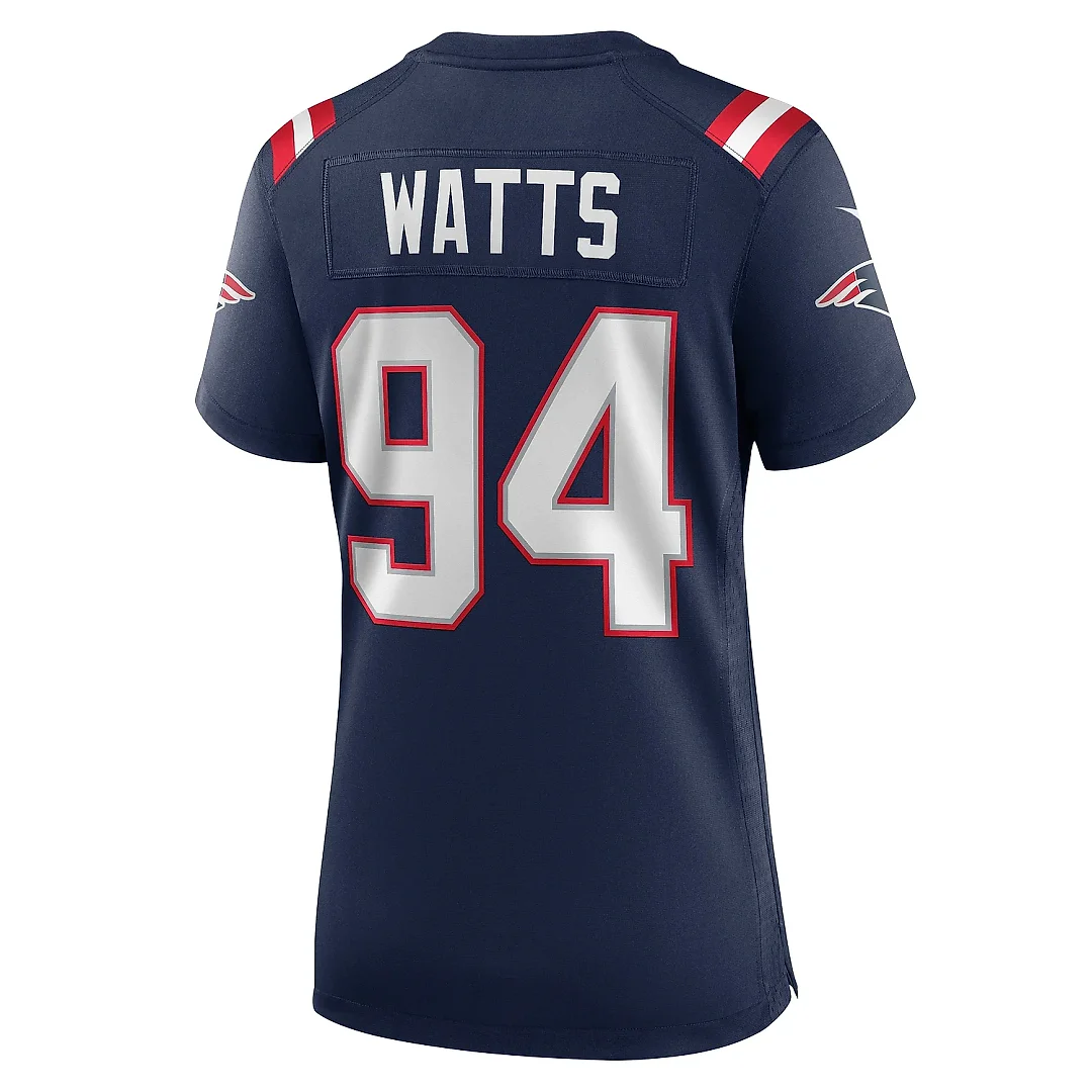 Zennovawear Women's New England Patriots Armon Watts Navy Game Jersey