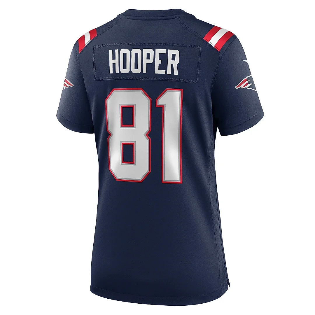 Zennovawear Women's New England Patriots Austin Hooper Navy Game Jersey