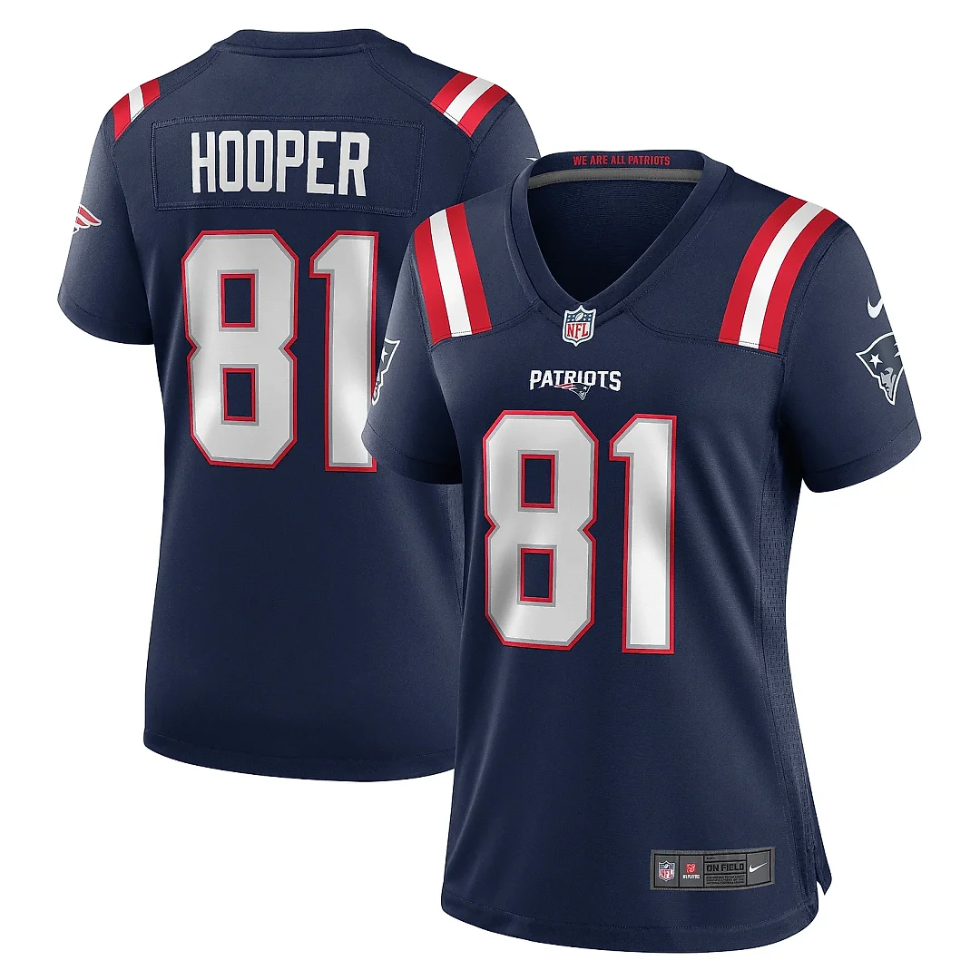 Zennovawear Women's New England Patriots Austin Hooper Navy Game Jersey