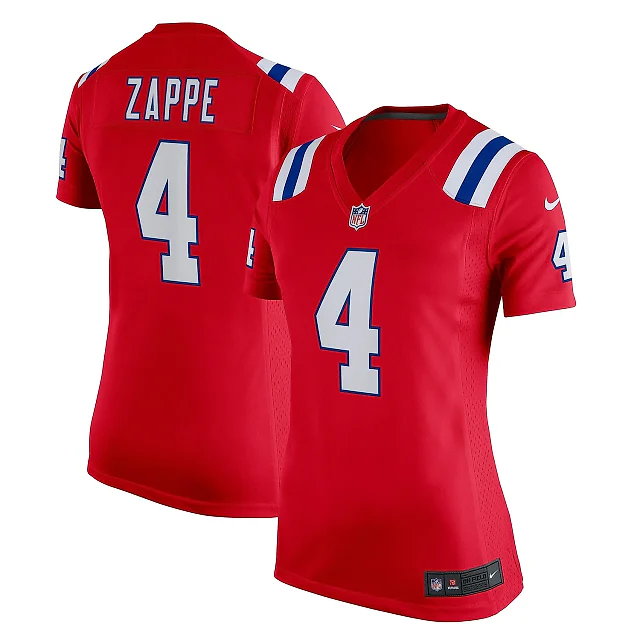 Zennovawear Women's New England Patriots Bailey Zappe Red Alternate Game Player Jersey