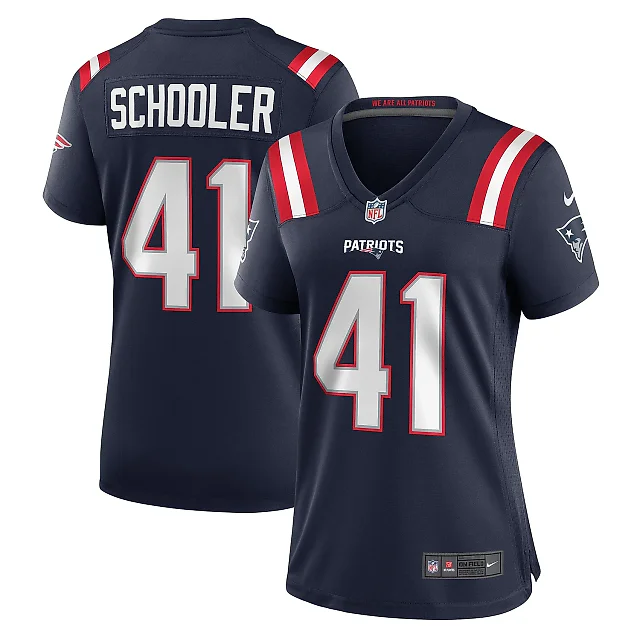Zennovawear Women's New England Patriots Brenden Schooler Navy Game Player Jersey