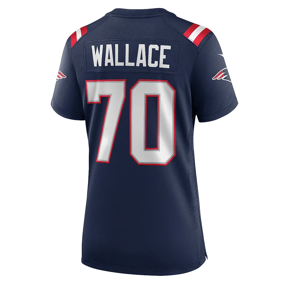 Zennovawear Women's New England Patriots Caedan Wallace Navy Game Jersey