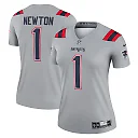 Zennovawear Women's New England Patriots Cam Newton Gray Inverted Legend Player Performance Top