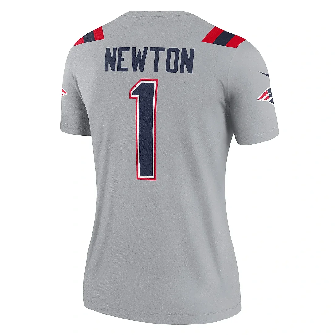 Zennovawear Women's New England Patriots Cam Newton Gray Inverted Legend Player Performance Top
