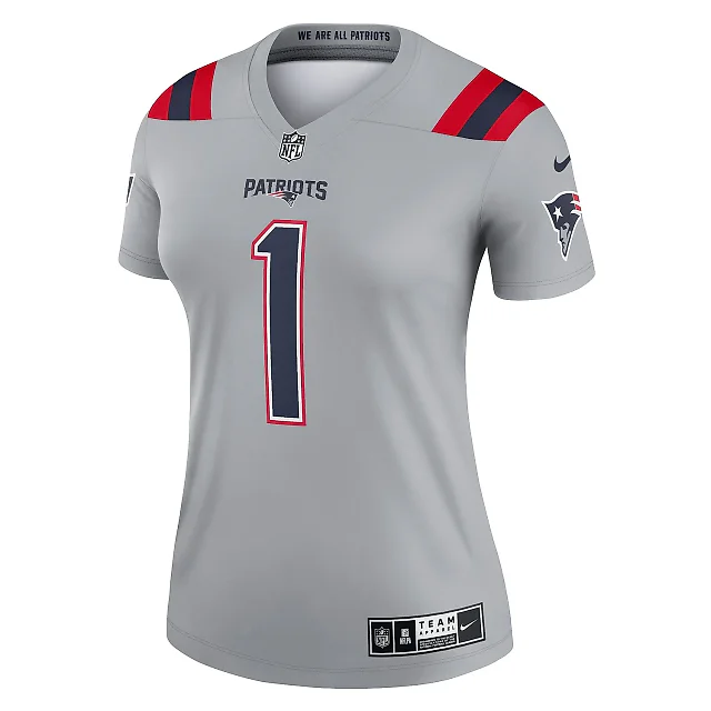 Zennovawear Women's New England Patriots Cam Newton Gray Inverted Legend Player Performance Top