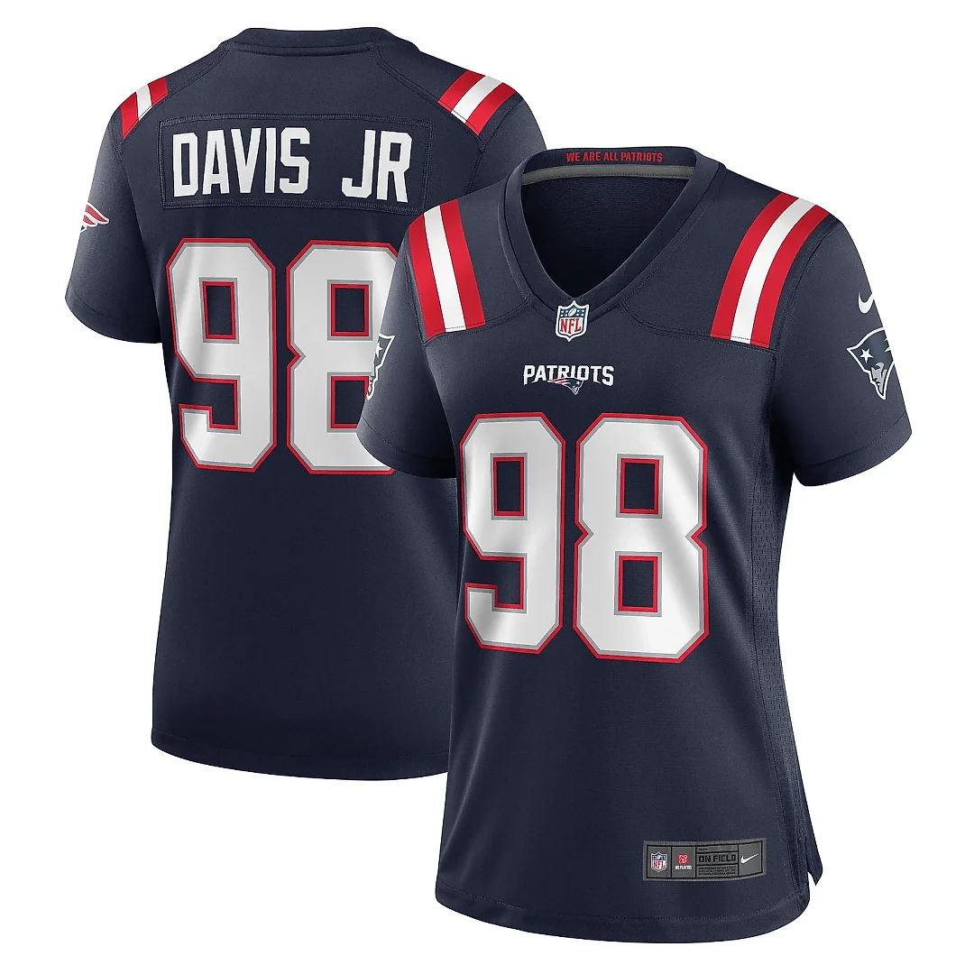 Zennovawear Women's New England Patriots Carl Davis Jr. Navy Game Player Jersey
