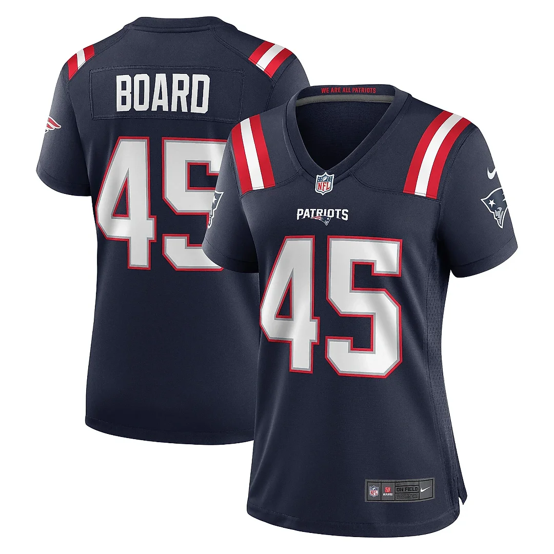 Zennovawear Women's New England Patriots Chris Board Navy Game Player Jersey