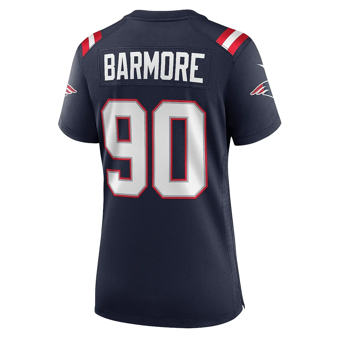Zennovawear Women's New England Patriots Christian Barmore Navy Player Game Jersey