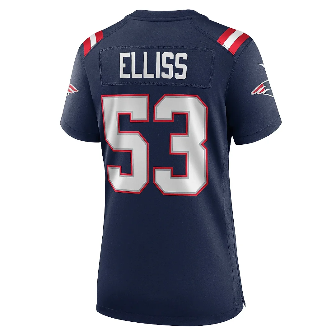 Zennovawear Women's New England Patriots Christian Elliss Navy Game Jersey