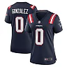 Zennovawear Women's New England Patriots Christian Gonzalez Navy Team Game Jersey