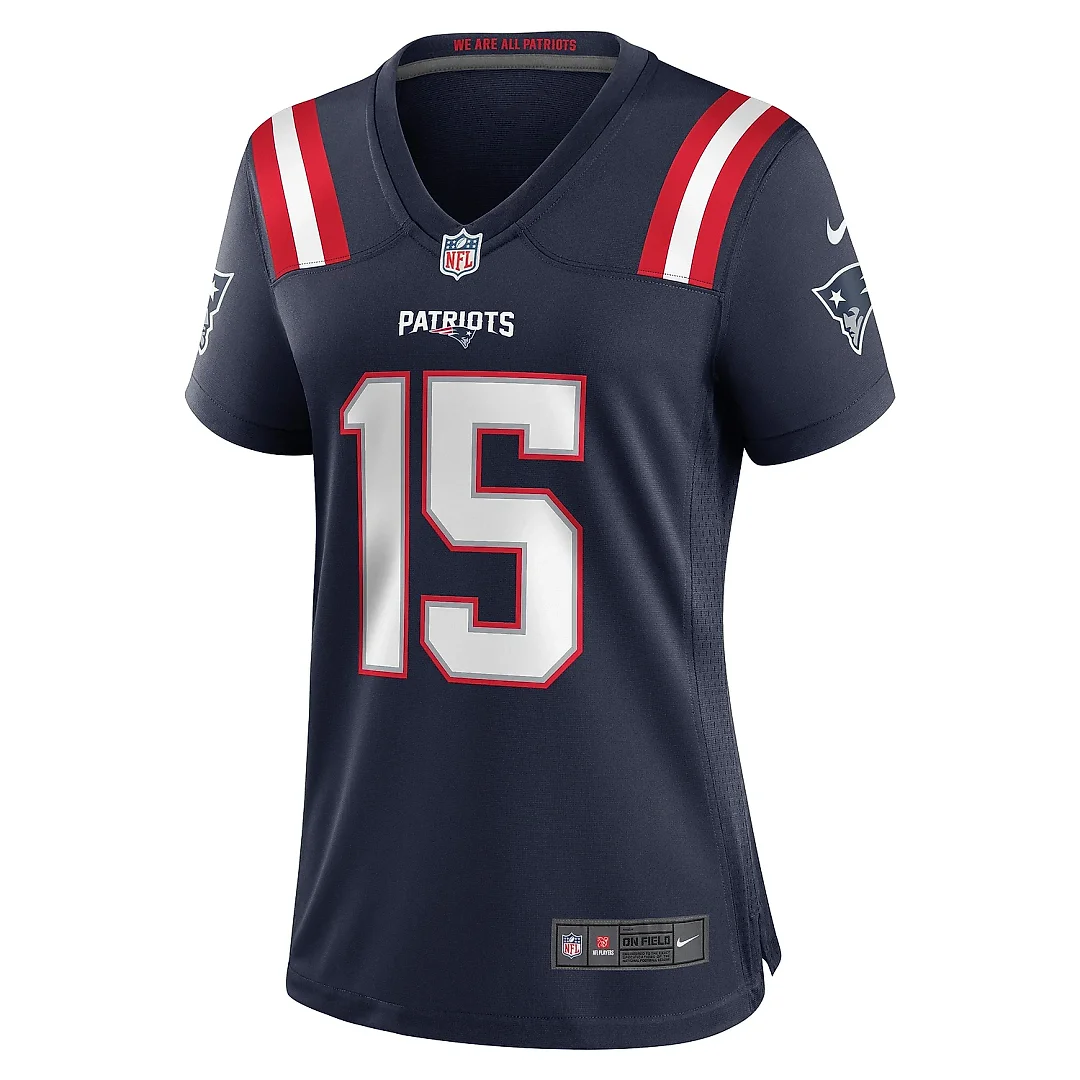 Zennovawear Women's New England Patriots Corliss Waitman Navy Game Jersey