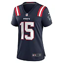 Zennovawear Women's New England Patriots Corliss Waitman Navy Game Jersey