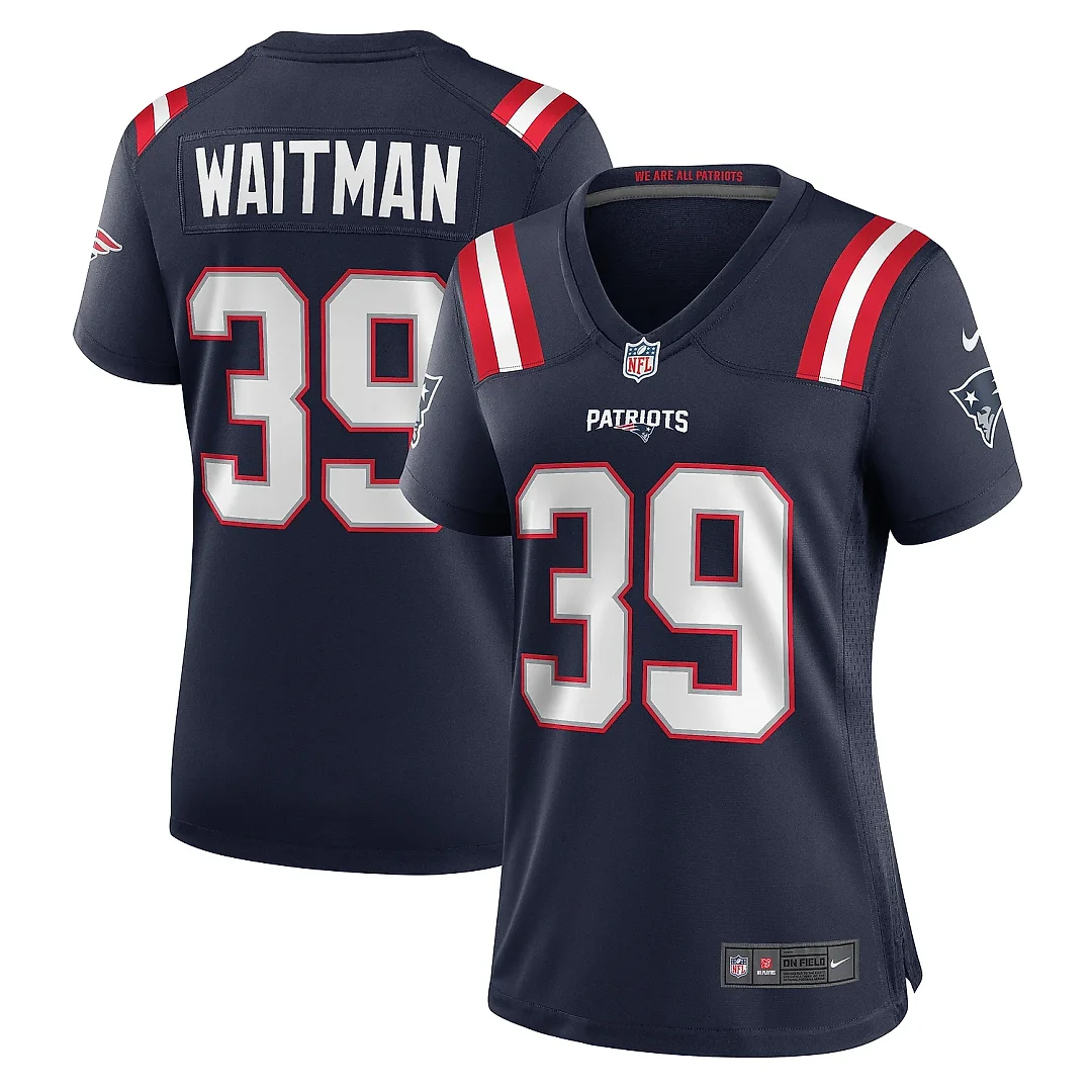 Zennovawear Women's New England Patriots Corliss Waitman Navy Team Game Jersey