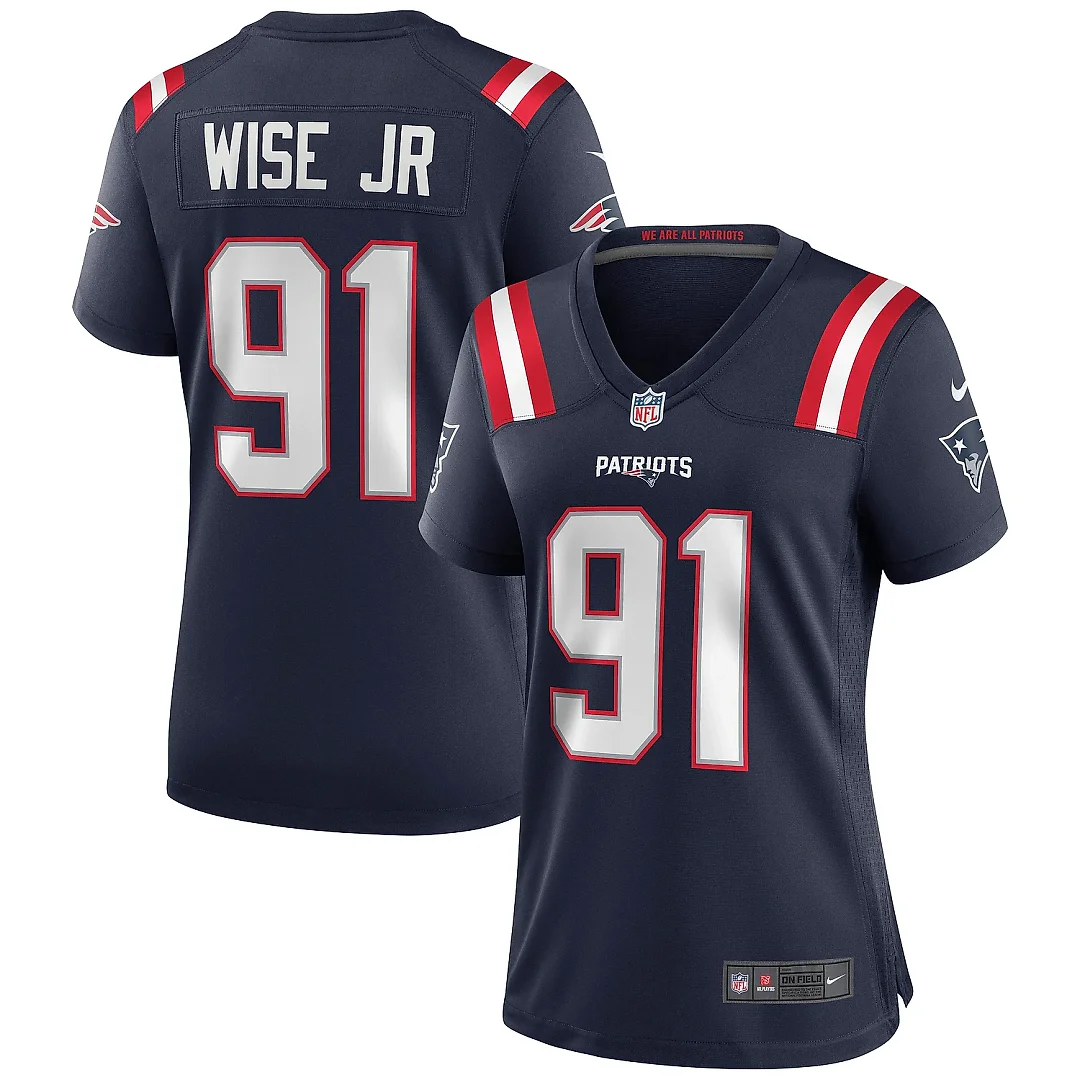 Zennovawear Women's New England Patriots Deatrich Wise Jr. Navy Game Jersey