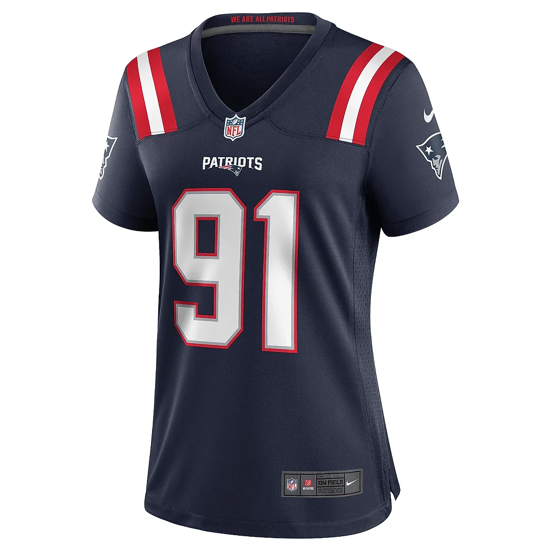 Zennovawear Women's New England Patriots Deatrich Wise Jr. Navy Game Jersey