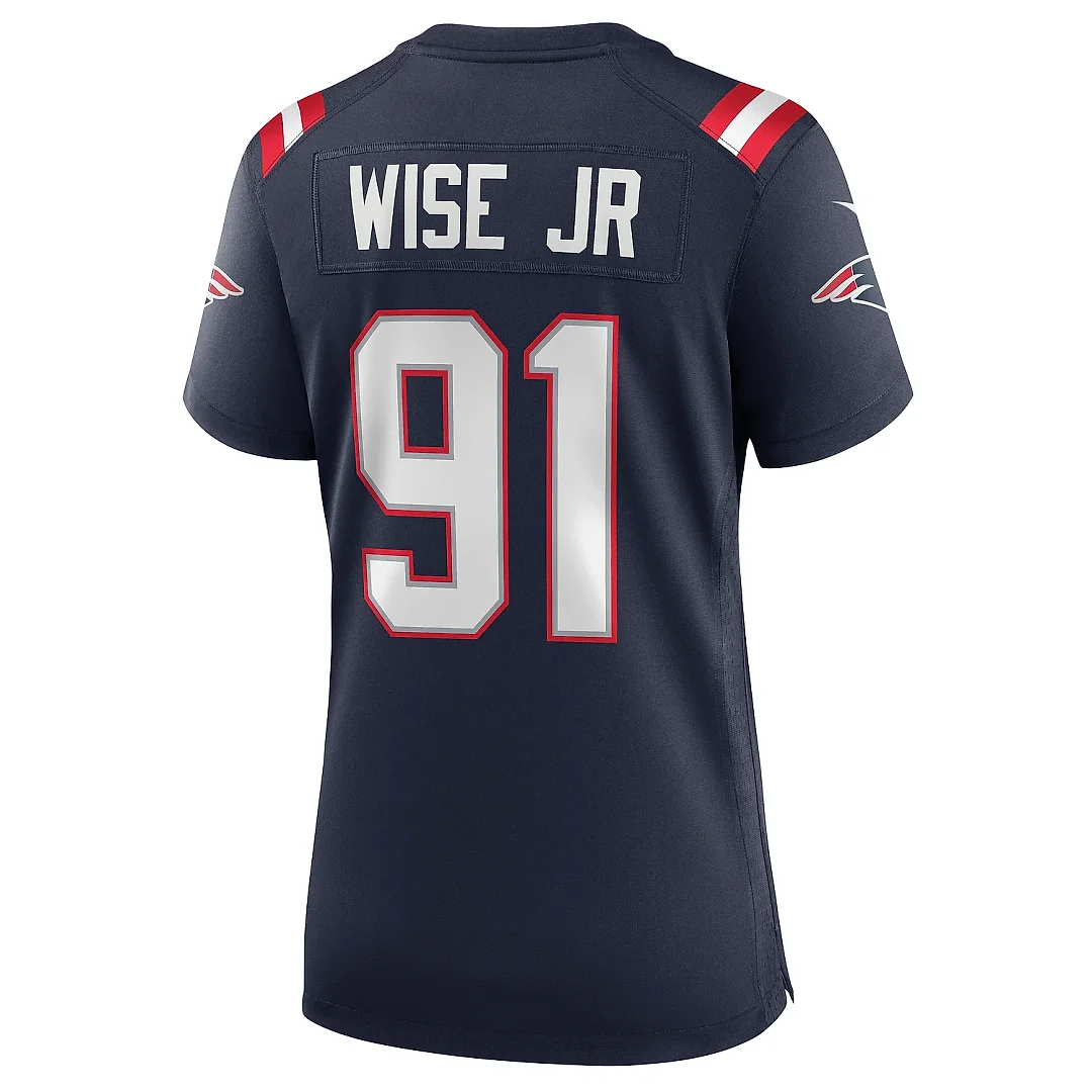 Zennovawear Women's New England Patriots Deatrich Wise Jr. Navy Game Jersey