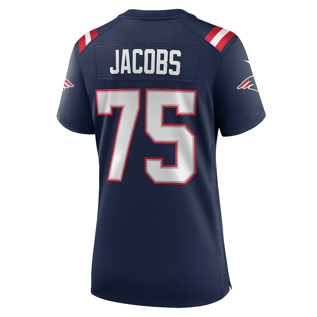 Zennovawear Women's New England Patriots Demontrey Jacobs Navy Game Jersey