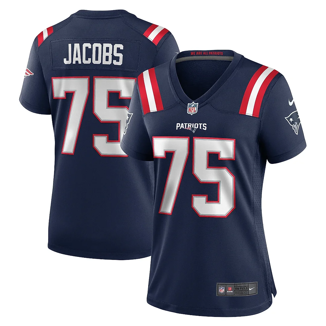 Zennovawear Women's New England Patriots Demontrey Jacobs Navy Game Jersey