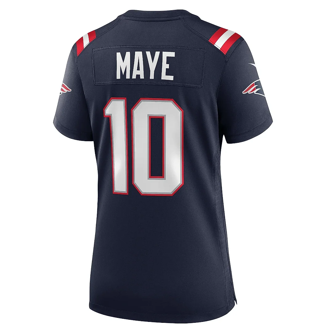 Zennovawear Women's New England Patriots Drake Maye Navy Player Game Jersey