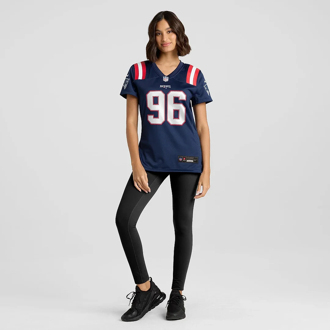 Zennovawear Women's New England Patriots Eric Johnson II Navy Game Jersey