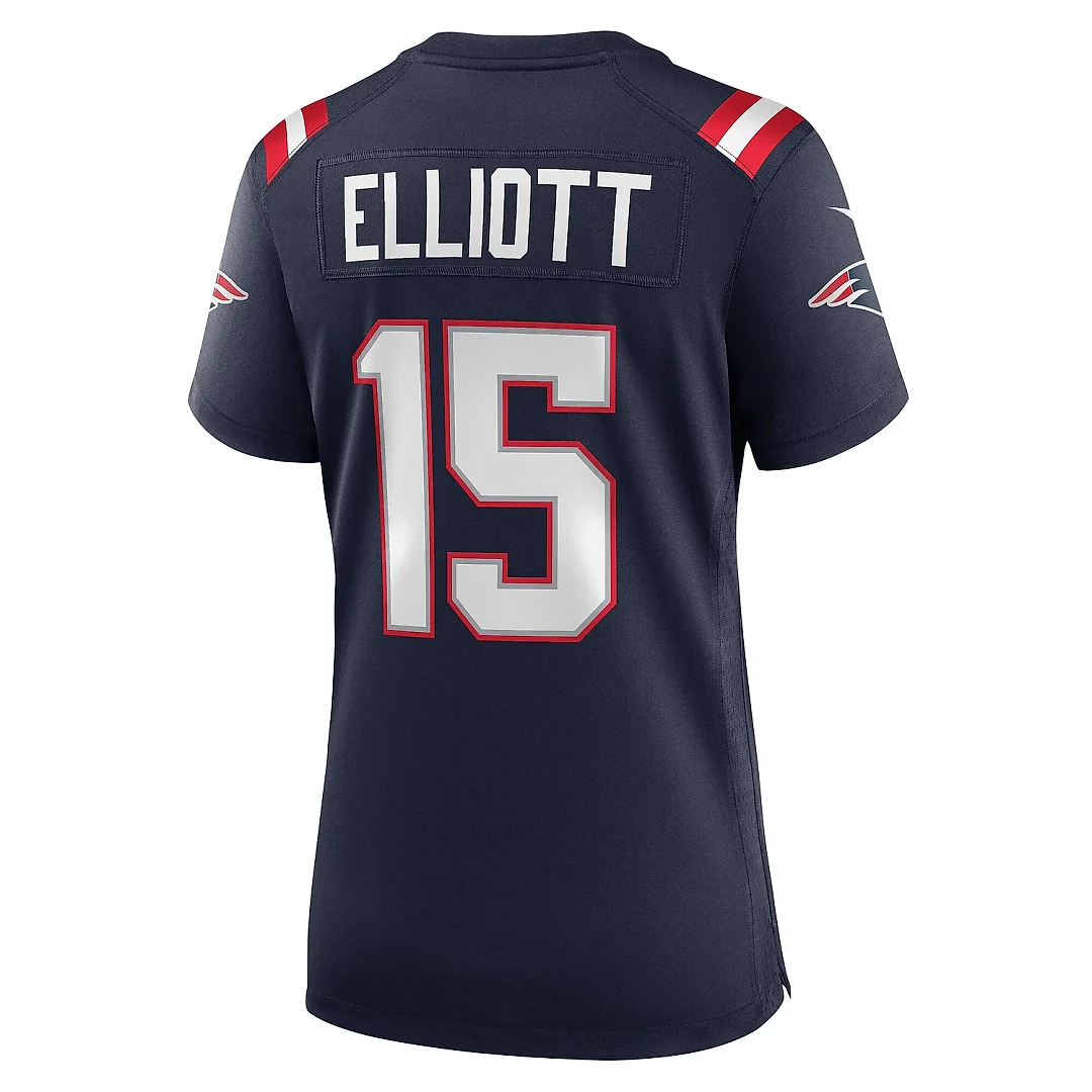 Zennovawear Women's New England Patriots Ezekiel Elliott Navy Game Player Jersey