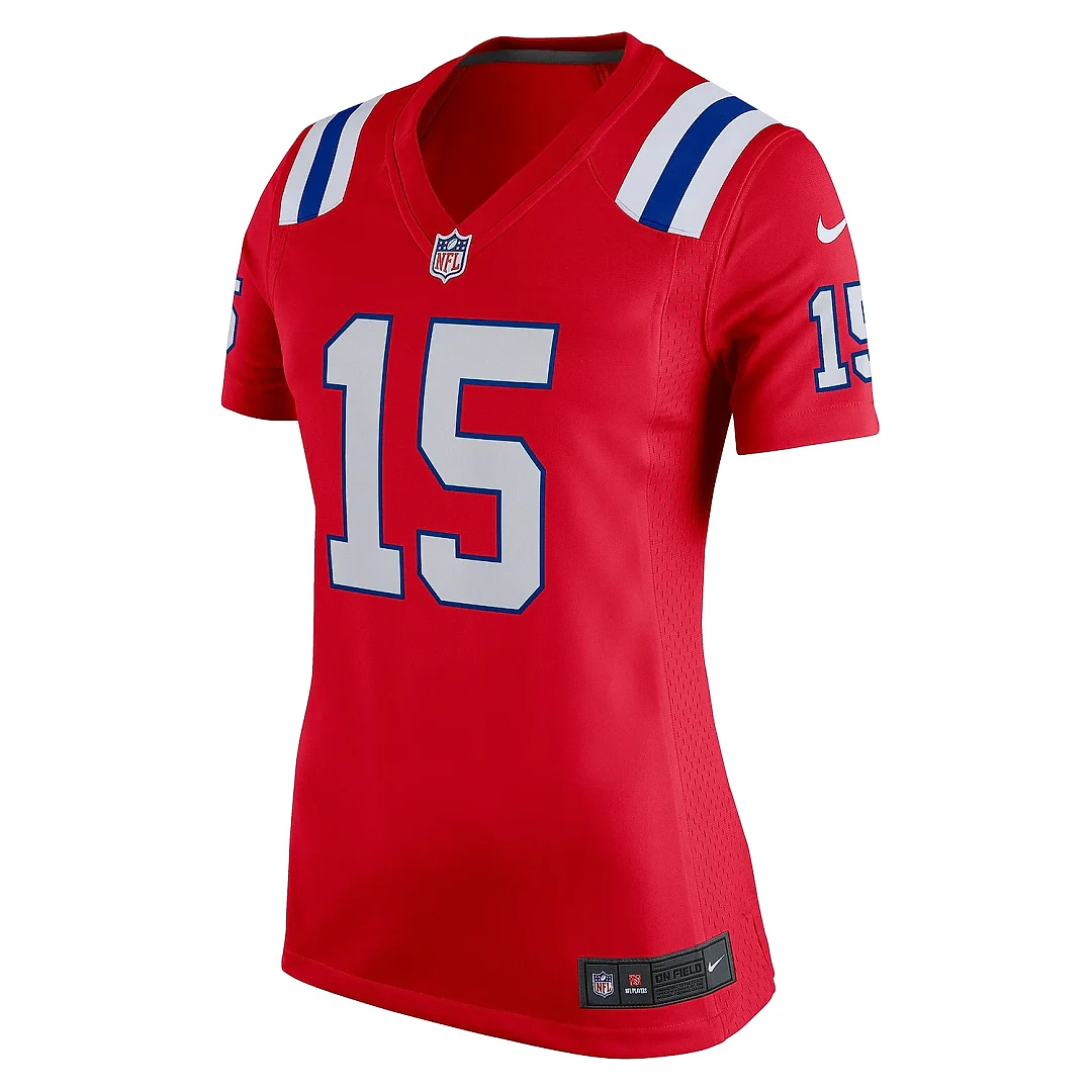Zennovawear Women's New England Patriots Ezekiel Elliott Red Alternate Game Player Jersey