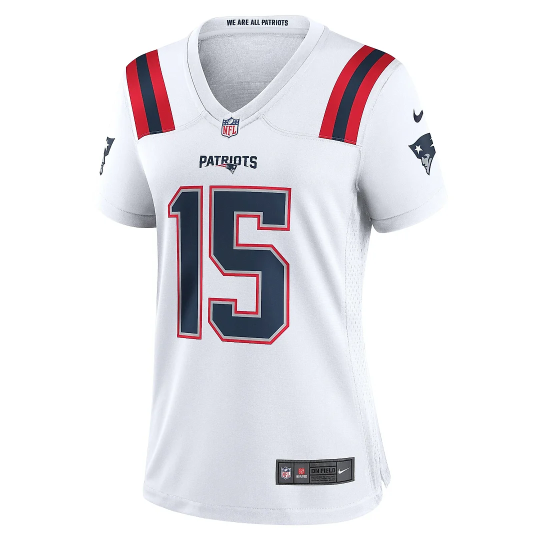 Zennovawear Women's New England Patriots Ezekiel Elliott White Game Player Jersey