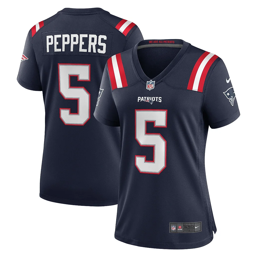 Zennovawear Women's New England Patriots Jabrill Peppers Navy Game Player Jersey