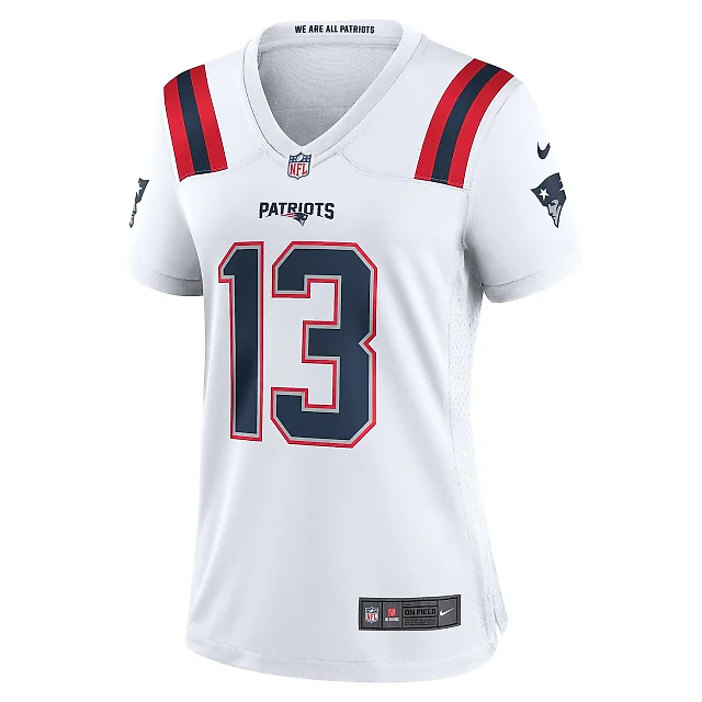 Zennovawear Women's New England Patriots Jack Jones White Game Player Jersey